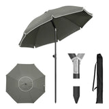 BukkitBow verstelbare ronde parasol met kantelfunctie en draagtas, zonwering voor buiten, lichte en stevige parasol in beeld