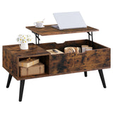 Verstelbare BukkitBow salontafel met liftfunctie en verborgen opbergruimte, modern design en houten afwerking.