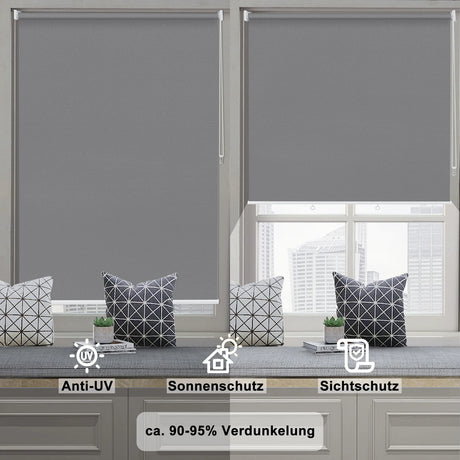 BukkitBow verticaal buitenrolgordijn van polyester, zonwering en windscherm voor balkon of terras, biedt privacy en bescherming.