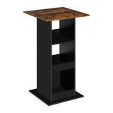 BukkitBow vierkante houten bartafel met 3 planken, ideaal als bistrotafel voor in huis of café.