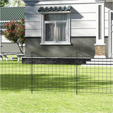 BukkitBow tuinhek compleet set met zwart metalen gaashekwerk voor vijver of tuin, inclusief tuinhek en accessoires