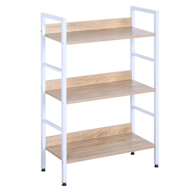 BukkitBow wandkast en opbergrek met 3 planken, grote opslagruimte, multifunctioneel, afmetingen 60x27,5x93 cm, zwart metalen frame