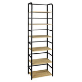 BukkitBow metalen wandplank en boekenrek met 6 planken, ruime opslag, stabiel en duurzaam, afmetingen 50x30x176cm