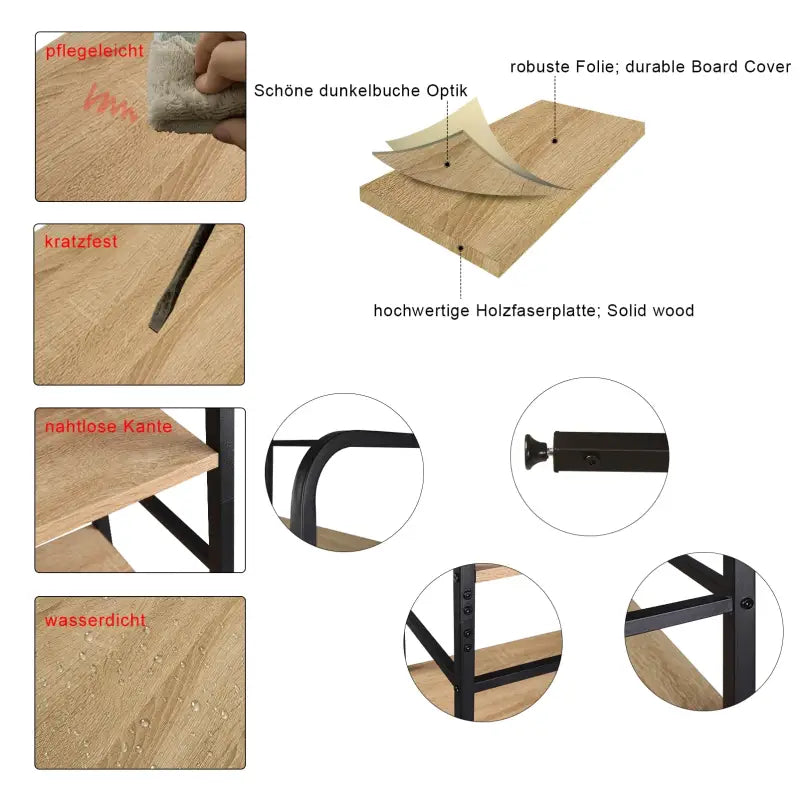 BukkitBow metalen boekenrek met 6 lagen, ruime opslag, stabiel en duurzaam, afmetingen 50x30x176 cm, wandplank en boekenrek