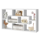BukkitBow wandplank en kast met 8 vakken, stevig hout, hangende boekenplank, afmetingen 85x48x16 cm, stijlvolle opbergoplossing