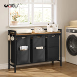 BukkitBow wasmand met 2/3 opbergvakken, uitschuifbaar en afneembaar, metalen frame, industrieel design voor badkamer of slaapkamer