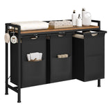 BukkitBow wasmand met 2/3 opbergvakken, uitschuifbaar en afneembaar, metalen frame, industrieel design voor badkamer en slaapkamer