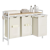BukkitBow wasmand met 2/3 opbergvakken, uitschuifbaar, afneembaar, metalen frame, industrieel design voor badkamer of slaapkamer