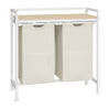 BukkitBow wasmand met 2/3 opbergvakken, uitschuifbaar en afneembaar, metalen frame, industrieel design voor badkamer of slaapkamer