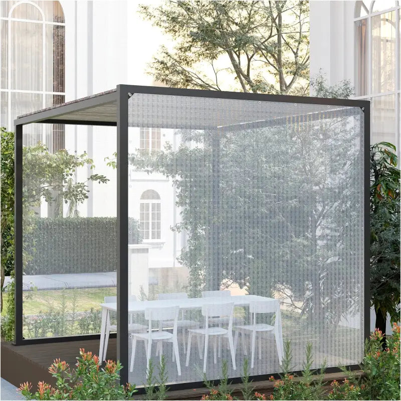 Transparant waterdicht BukkitBow afdekzeil met aluminium oogjes, UV- en weerbestendig, 140g/m², diverse maten.