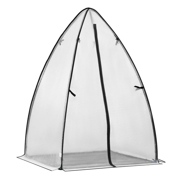 BukkitBow Wintervaste foliekas met grondzeil en noppenfolie, polytunnel 120x180cm, geschikt voor tuinplantenteelt