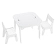 Witte kindertafel met 2 stoeltjes van BukkitBow, dubbelzijdig tafelblad en opbergruimte voor kinderen, geschikt voor speel- en studeerruimte