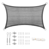 BukkitBow zonnescherm schaduwdoek van 180g/m², scheurbestendig, inclusief bevestigingsmaterialen, in 3 formaten voor zonbescherming.