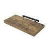 Rustieke BukkitBow zwevende boekenplank van bruin hout, 10 kg draagvermogen, diverse maten van 25-120cm, muurmontage.
