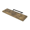 Rustieke BukkitBow zwevende boekenplank van bruin hout, muurmontage, 10 kg draagvermogen, diverse maten van 25-120 cm.