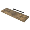 Rustieke BukkitBow zwevende wandplank van bruin hout, 10 kg draagvermogen, diverse maten van 25-120cm, muurbevestiging, voor boeken of decor.