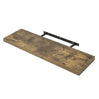 BukkitBow zwevende wandplank in rustiek bruin hout, 10 kg draagvermogen, diverse maten 25-120 cm, muurmontage, boekenplank