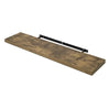 BukkitBow zwevende wandplank van rustiek bruin hout, 10 kg draagkracht, diverse maten 25-120cm, muurmontage, voor boeken en decoratie.