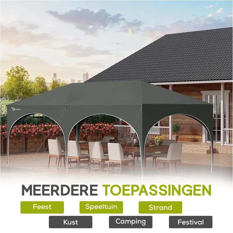 BukkitBow - Dubbele Partytent met Zijwanden – Opvouwbare