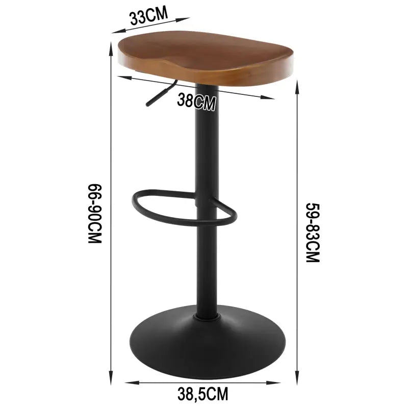 BukkitBow - Ergonomische Barkruk - Massief Hout en Metaal