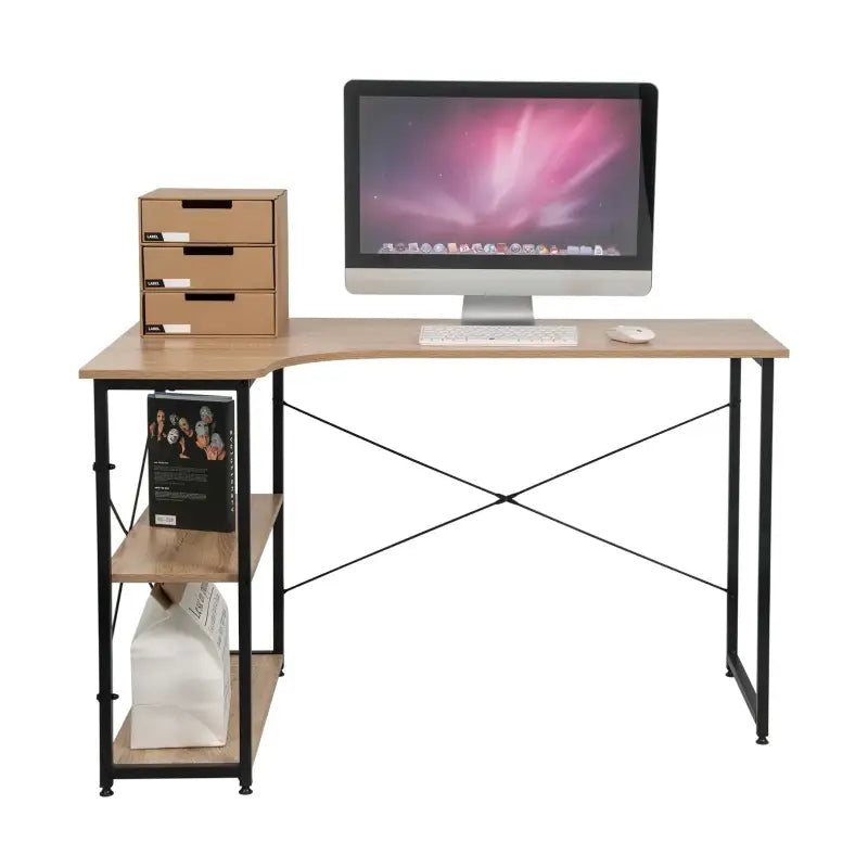 BukkitBow - Industrieel Bureau - Compact Hoekbureau met 2