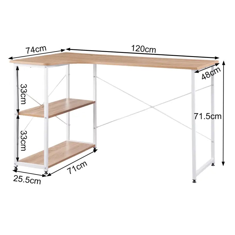 BukkitBow - Industrieel Bureau - Compact Hoekbureau met 2