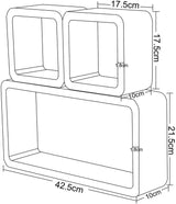 BukkitBow - Kubus Planken (3-Delig) - Set van 3 Wandplanken