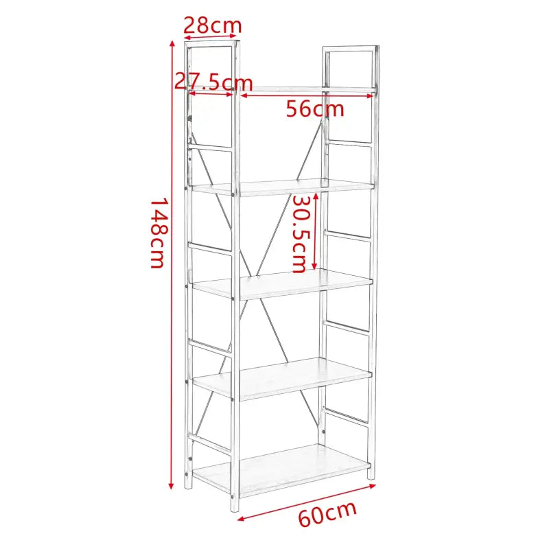 BukkitBow - Metalen Industriële Boekenkast - Ladder vorm