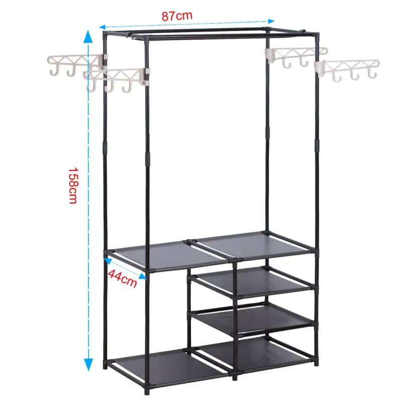 BukkitBow - Multifunctioneel Kledingrek - Met 4 Zijarmen