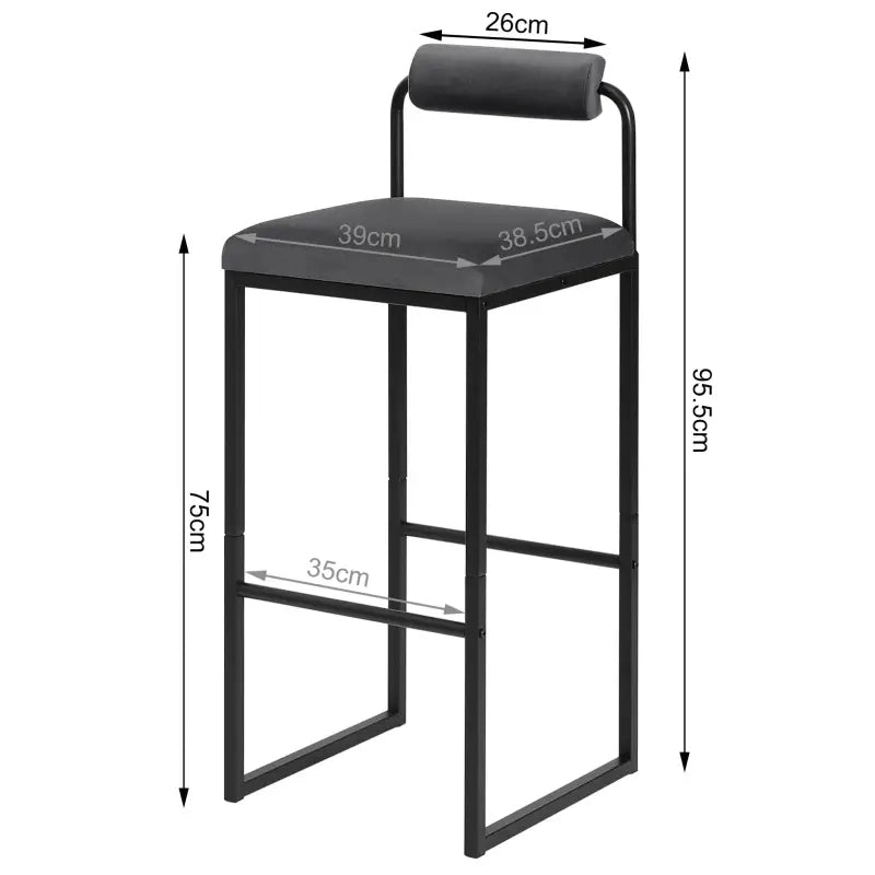 BukkitBow - Set Barkrukken Fluweel - Staal Buizen Frame