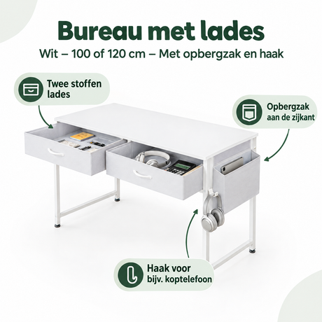 Belangrijkste voordelen en eigenschappen van bureau met lades