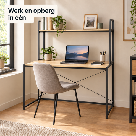 bureau met opbergplank in gebruik in een passende praktijksituatie
