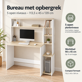 Praktische toepassing en keuzehulp voor bureau met opbergrek