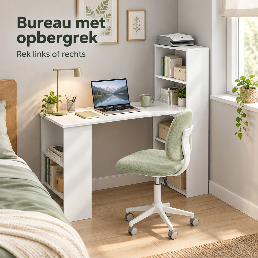 bureau met opbergrek in gebruik in een passende praktijksituatie