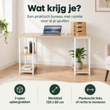 Praktische toepassing en keuzehulp voor bureau met planken