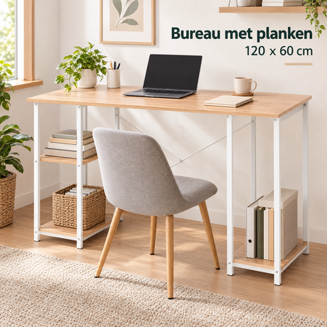bureau met planken in gebruik in een passende praktijksituatie