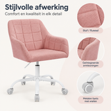 Detail van materiaal en afwerking van bureaustoel met armleuningen