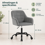 Afmetingen en productspecificaties van bureaustoel met armleuningen