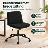 Praktische toepassing en keuzehulp voor bureaustoel met brede zitting