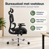Praktische toepassing en keuzehulp voor bureaustoel met voetsteun