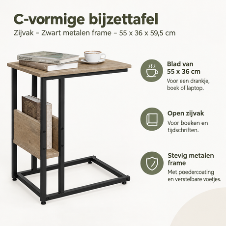 Belangrijkste voordelen en eigenschappen van C-vormige bijzettafel