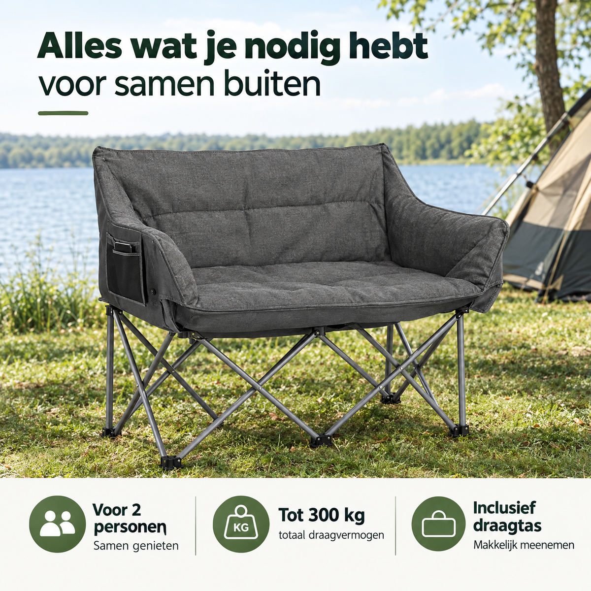 Praktische toepassing en keuzehulp voor campingstoel 2 personen
