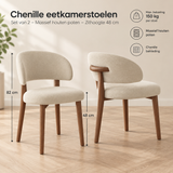 Afmetingen en productspecificaties van chenille eetkamerstoelen
