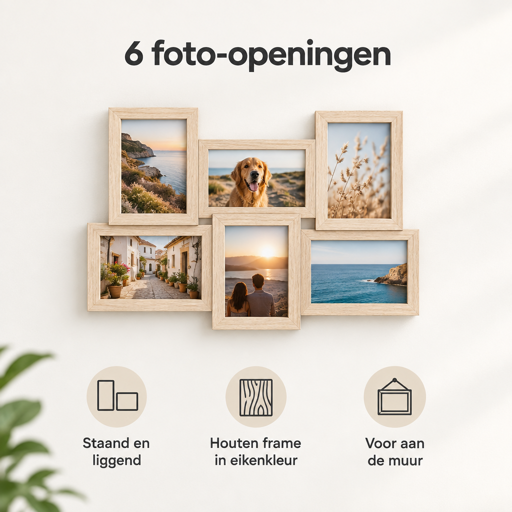 Belangrijkste voordelen en eigenschappen van collage fotolijst 6 foto's