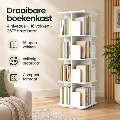 Praktische toepassing en keuzehulp voor draaibare boekenkast