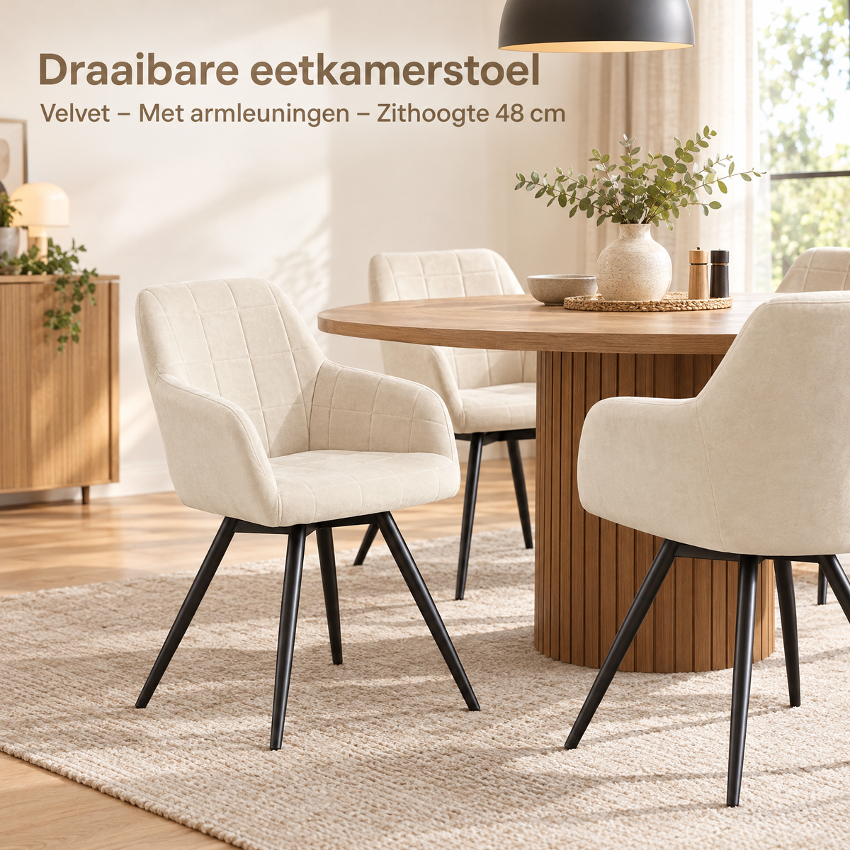 draaibare eetkamerstoel in gebruik in een passende praktijksituatie