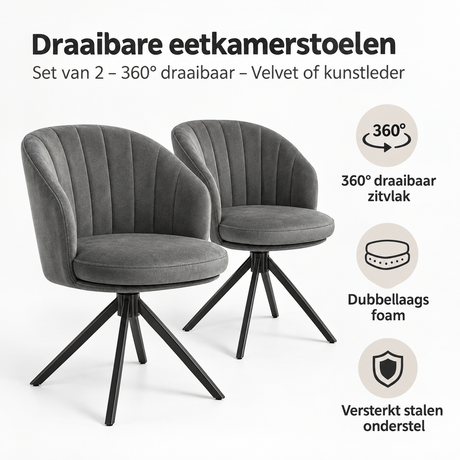 Belangrijkste voordelen en eigenschappen van draaibare eetkamerstoelen