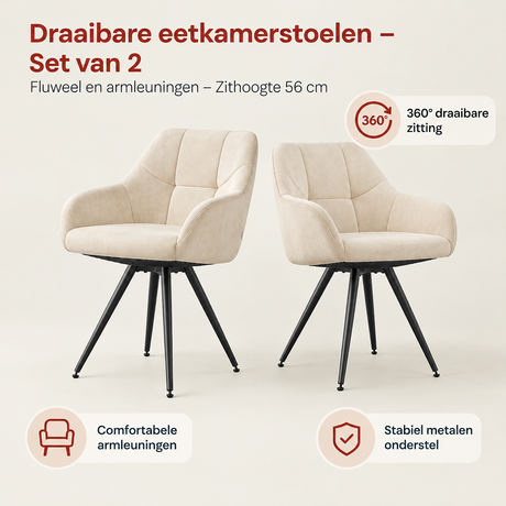 Belangrijkste voordelen en eigenschappen van draaibare eetkamerstoelen