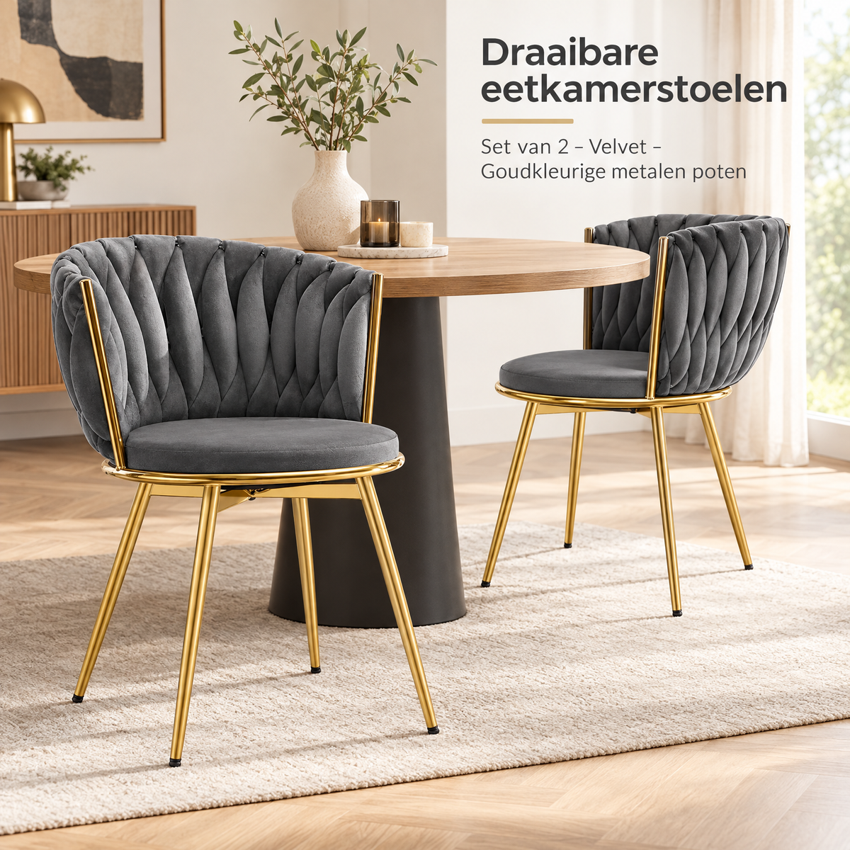 draaibare eetkamerstoelen in gebruik in een passende praktijksituatie