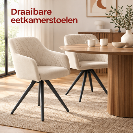 draaibare eetkamerstoelen in gebruik in een passende praktijksituatie